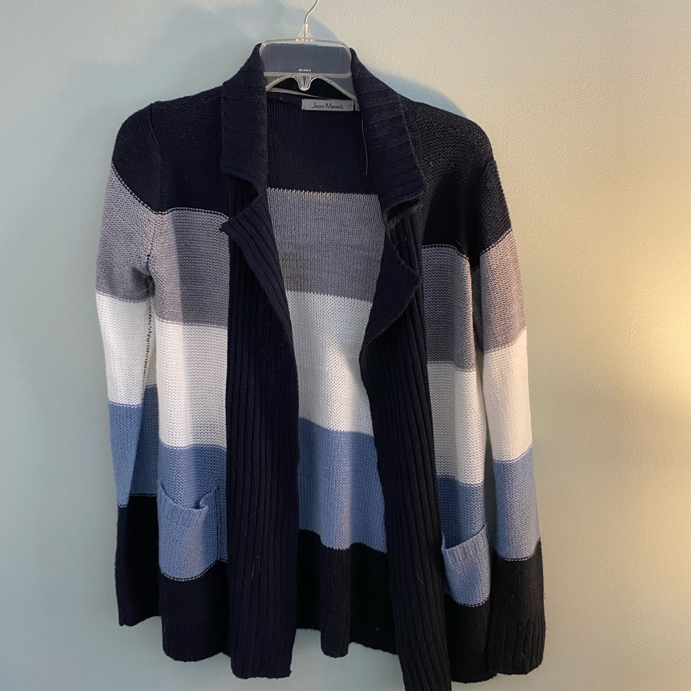 Blue striped cardigan